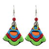 Colorful Embroidery Long Drop Earrings