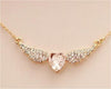 Angel Wings Gold Plated Pendants Love Heart Shape Necklaces